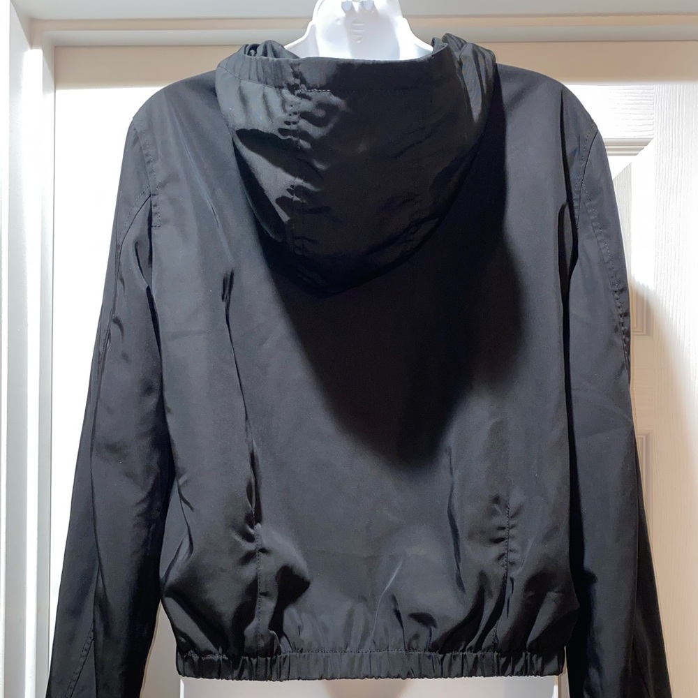 Garage Cropped Black Rain Jacket Sz L - Picture 6 of 7